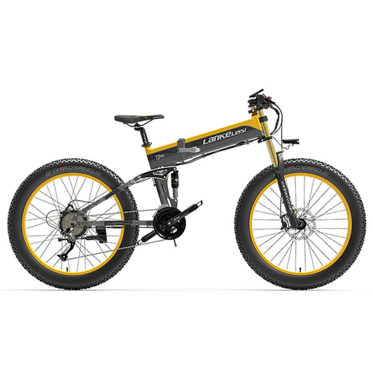 LANKELEISI XT750 PLUS BIG FORK Fat Tire Electric Mountain Bike Yellow