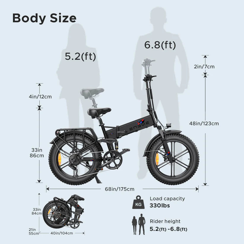 ENGWE ENGINE PRO 2.0 1200W 75Nm 120KM Full Suspension Foldable Electric Bike