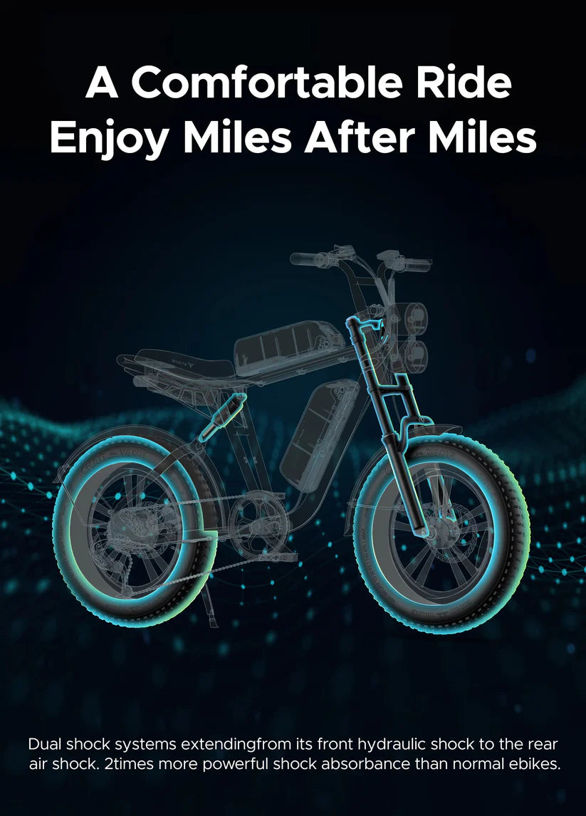 ENGWE M20 1000W 75KM+75KM Dual Suspension Long Range Electric Bike