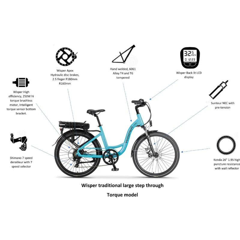 Wisper 705 24" Step-Through Electric Bike