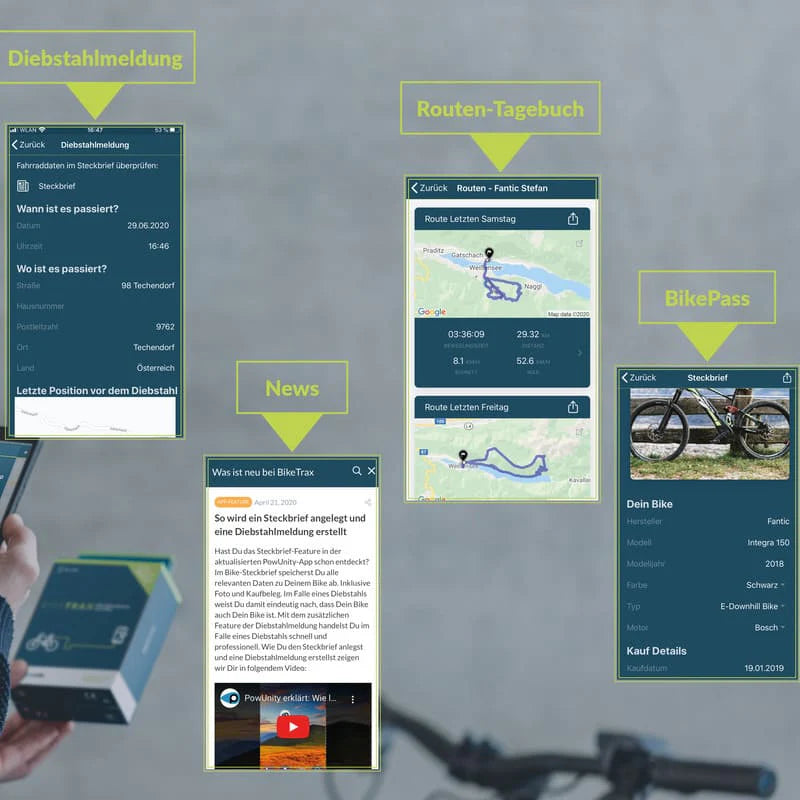 BikeTrax for Yamaha E-Bike GPS Tracking , 9-100V