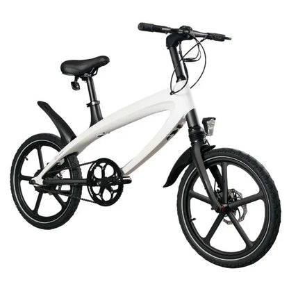 Cruzaa Racing White E-Bike with Built-in Speakers & Bluetooth