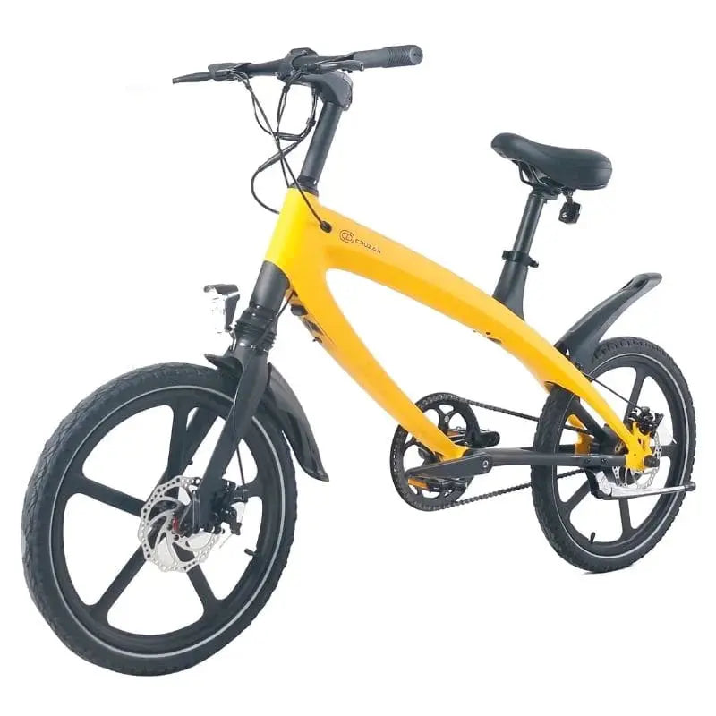 Cruzaa Solarbeam Yellow E-Bike with Built-in Speakers & Bluetooth