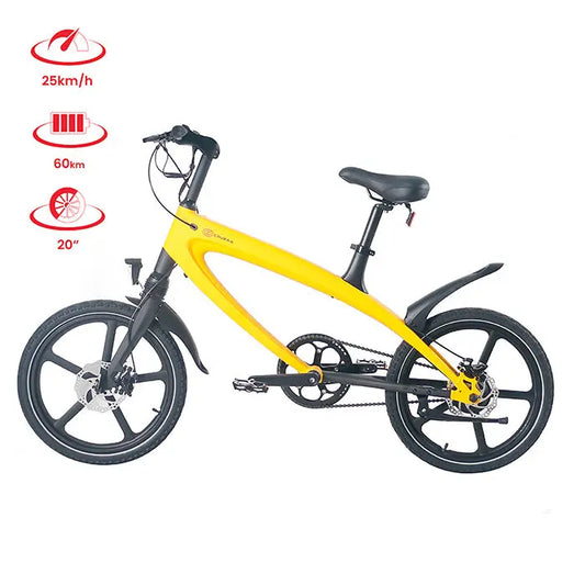 Cruzaa Solarbeam Yellow E-Bike with Built-in Speakers & Bluetooth