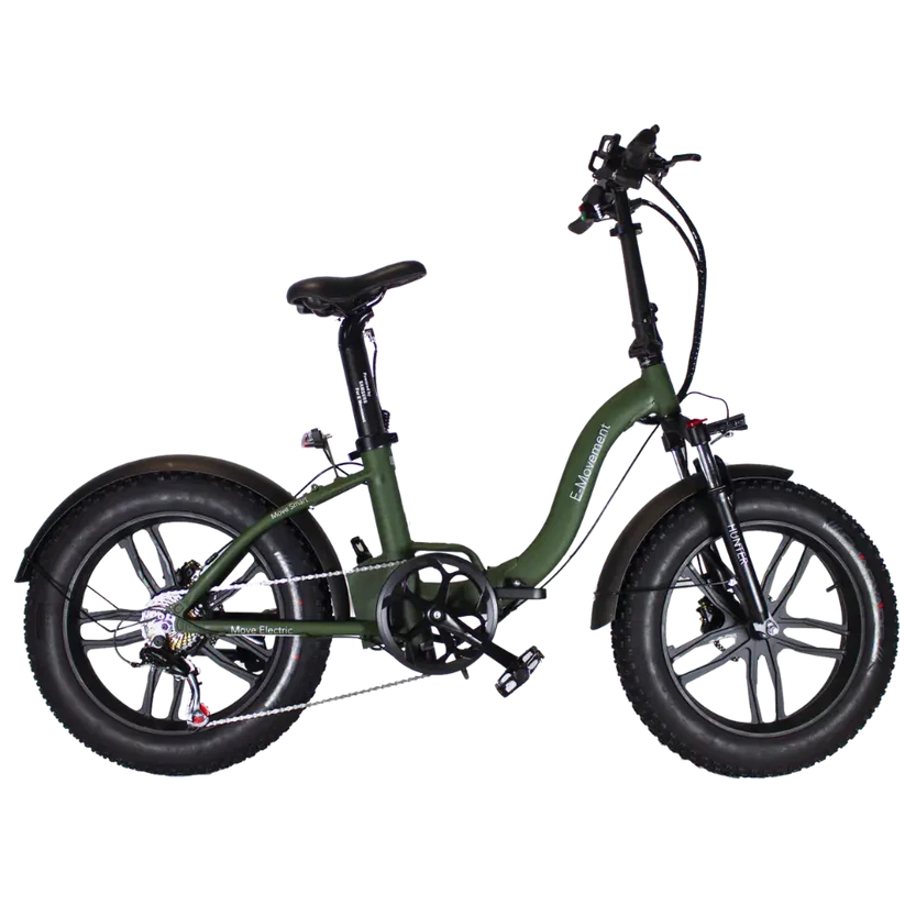 E-Movement Hunter Extreme (Military Green) Step-Through Folding Fat Tyre Electric Bike