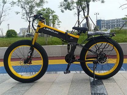 LANKELEISI XT750 PLUS BIG FORK Fat Tire Electric Mountain Bike Yellow