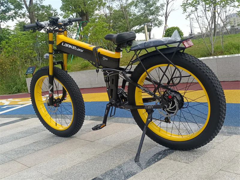 LANKELEISI XT750 PLUS BIG FORK Fat Tire Electric Mountain Bike Yellow