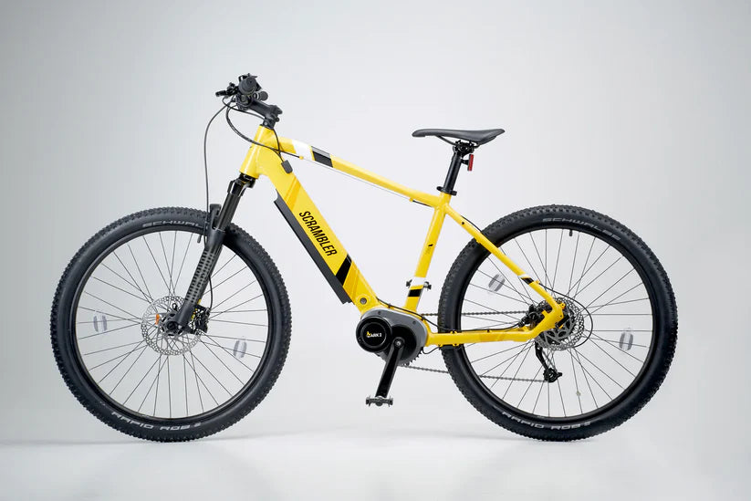 Mark2 Scrambler CL Yellow eMTB 90Nm torque Rockshox air suspension Commute Mountain Electric Bike